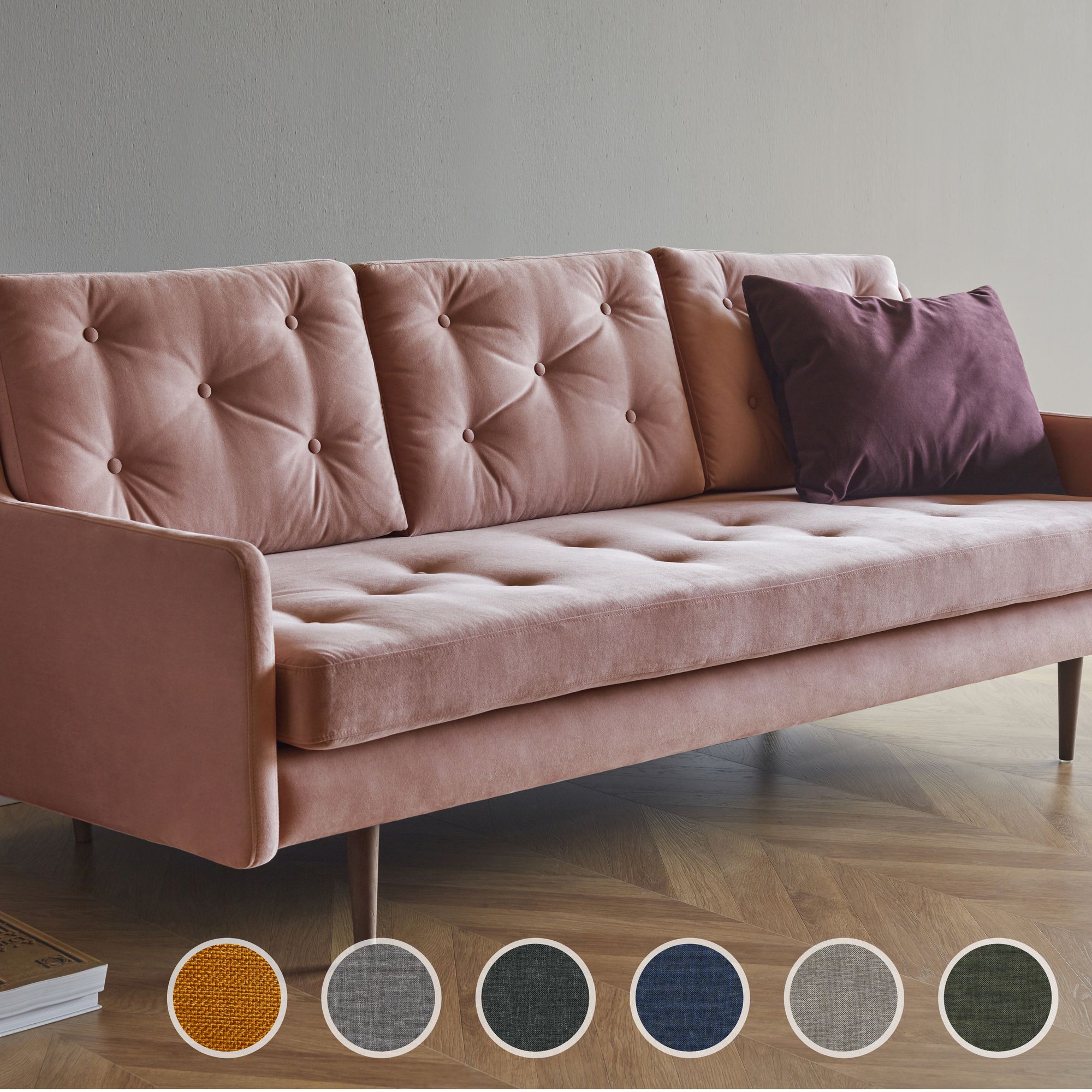 Kragelund »Holme« Couch 3-Sitzer / 197 x 75 x 88 cm / Stoff 244 Sand