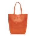 Montte Di Jinne- 100% GENUINE LEATHER LARGE SHOPPER TOTE SHOULDER HANDBAG WITH FLAT LEATHER HANDLES | GIFT FOR WOMEN, GIFT FOR LADIES (Burnt Orange)