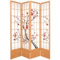 Bungalow Rose Dhuha Folding Rice Paper Room Divider Heavy Duty Rice Paper/Wood in Pink/White/Brown | 83.5 H x 70 W x 0.75 D in | Wayfair