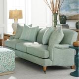 Barclay Butera Sydney Sofa w/ Brass Caster Polyester in Gray | 35.5 H x 90.5 W x 38 D in | Wayfair 5110-33B-40