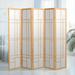 World Menagerie Clara 85" W x 70.25" H - 5-Panel Rice Paper Folding Room Divider Heavy Duty Rice Paper/Wood in Pink/White | Wayfair