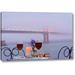 Winston Porter 'Dream Cafe Golden Gate Bridge - 57' by Alan Blaustein Giclee Art Print on Wrapped Canvas in Blue | 10 H x 16 W x 1.5 D in | Wayfair