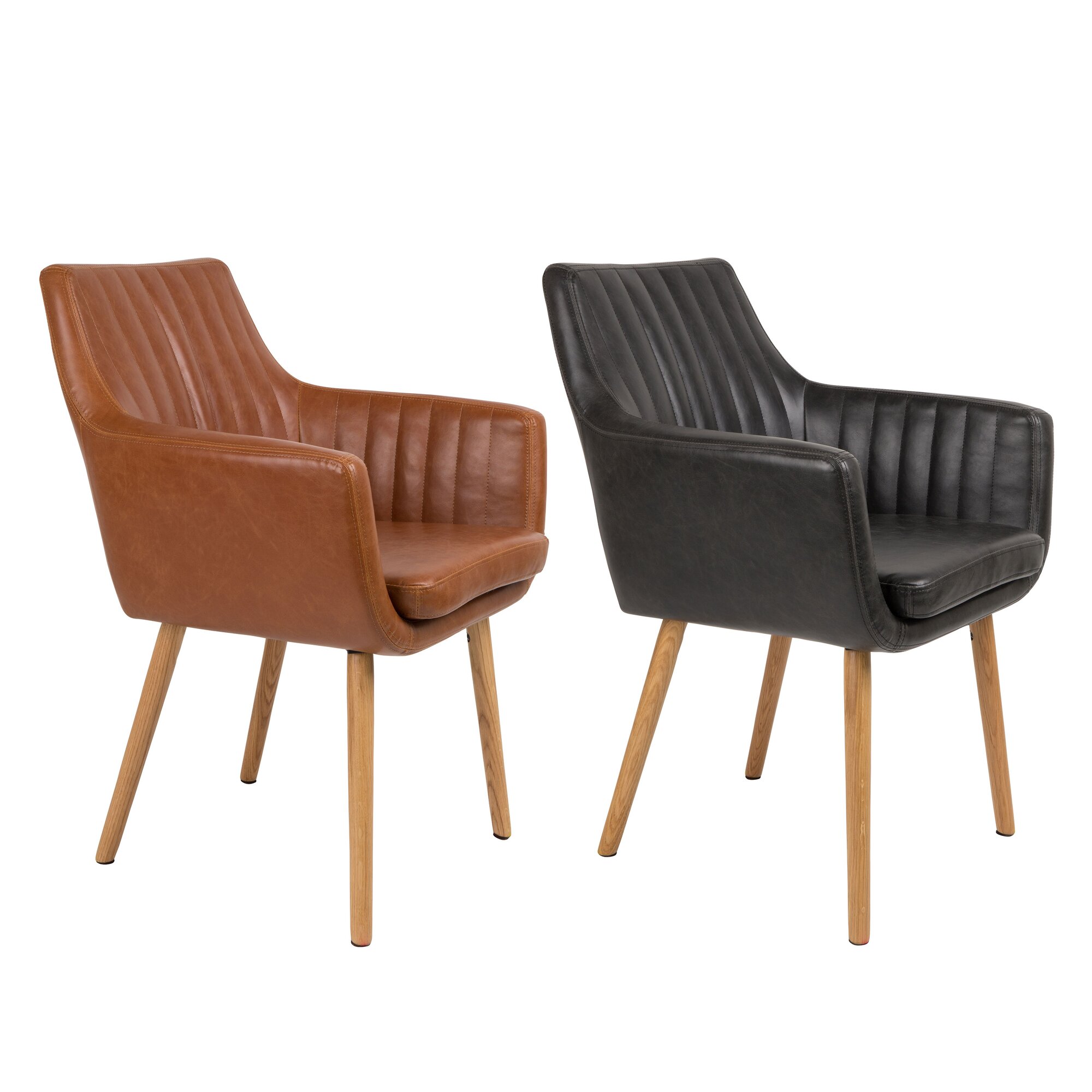 designline Polsterstuhl Pike mit Armlehne Cognac