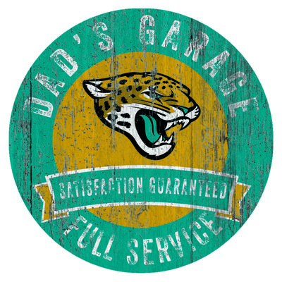 Jacksonville Jaguars 12" x Dad's Garage Sign