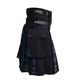 Z&N PRODUCTS Men's Hybrid Leather Straps Black Cotton & Pride of Scotland Tartan Utility Kilt (32")