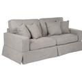 Darby Home Co Elsberry 88" Square Arm Slipcovered Sofa w/ Reversible Cushions Polyester in Gray | 36 H x 88 W x 38 D in | Wayfair