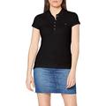 Tommy Hilfiger - Short Sleeve Top - Tommy Hilfiger Women - Polo Shirt - Women's Heritage Short Sleeve Slim Polo Shirt - Masters Black - Size XS