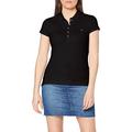 Tommy Hilfiger - Short Sleeve Top - Tommy Hilfiger Women - Polo Shirt - Women's Heritage Short Sleeve Slim Polo Shirt - Masters Black - Size S