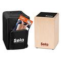 Sela SE 155 ES Primera Cajon Einsteiger-Bundle mit Rucksack, Sitzpad und spanischer Anfängerschule, CD/DVD, Natur