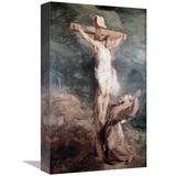 East Urban Home Saint Francis Before The Crucified Christ - Wrapped Canvas Print Canvas in Brown/Gray | 16 H x 10 W x 2 D in | Wayfair
