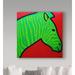 Trademark Fine Art 'Irish Zebra' Graphic Art Print on Wrapped Canvas in Green/Red | 14 H x 14 W x 2 D in | Wayfair ALI37060-C1414GG