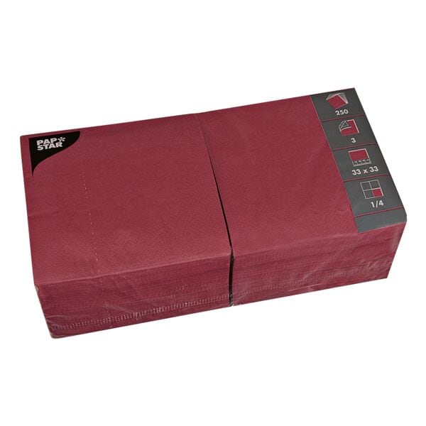 Papstar 250er-Pack Servietten rot, 33x33 cm Image