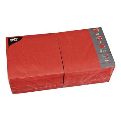 250er-Pack Servietten rot, Papstar, 33x33 cm