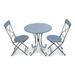 August Grove® Jahnke 3 Piece Bistro Set Metal in Black/Blue | 36 H x 28 W x 28 D in | Outdoor Furniture | Wayfair 74A04C329A6F4223A4AF45F31316CF62