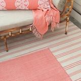 Pink 96 x 0.25 in Area Rug - Dash and Albert Rugs Herringbone Cotton Coral Area Rug Cotton | 96 W x 0.25 D in | Wayfair RDA420-810