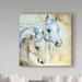 Trademark Fine Art 'Arabian Essence' Acrylic Painting Print on Wrapped Canvas in Blue/White | 24 H x 24 W x 2 D in | Wayfair ALI34604-C2424GG