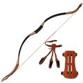 Toparchery Archery 53'' Traditional Recurve Bow Wooden Handmade Mongolian Horsebow Hunting Bow 40lbs Longbow for Adult Hunting Practice,Archery Set with 3PCS