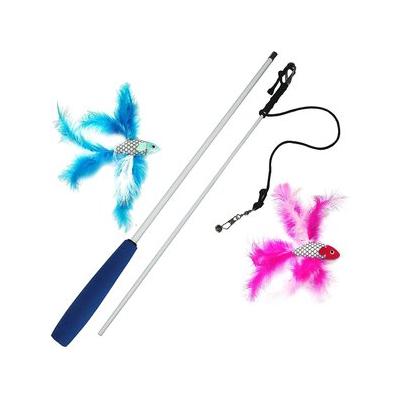 Pet Fit For Life 2 Fish Feather Wand Cat Toy