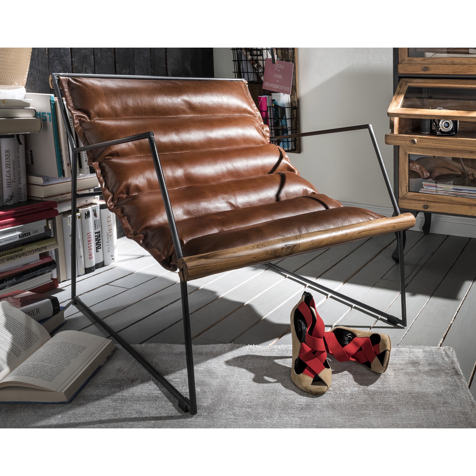 die Faktorei »Legends« Design-Sessel Echtleder Bezug