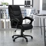 Symple Stuff Xzavier Executive Swivel Ergonomic Office Chair w/ High Back Design, Padded Arms Upholstered | 41.5 H x 27 W x 27 D in | Wayfair