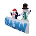 The Holiday Aisle® Snowman & Penguin w/ Snow Banner Yard Christmas Inflatable Polyester in Blue/White | 59 H x 73 W x 43 D in | Wayfair