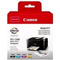 Canon PGI-1500 C M Y BK Pack of 4 cartridges (Black Cyan Magenta Yellow) Genuine Canon (Plastic Pack)