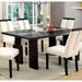 Orren Ellis Tribeca Contemporary Glass-Insert Solid Wood Dining Table Wood/Glass in Black/Brown | 30 H x 76 W x 40 D in | Wayfair