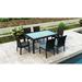 Willa Arlo™ Interiors Thornaby 7 Piece Outdoor Dining Set w/ Sunbrella Cushion Wood/Glass in Brown | 29.5 H x 59 W x 39.25 D in | Wayfair