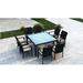 Willa Arlo™ Interiors Thornaby 9 Piece Outdoor Dining Set w/ Sunbrella Cushion Wood/Glass in Brown | 29.5 H x 59 W x 59 D in | Wayfair