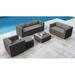 Wade Logan® Ballu 5 Piece Sofa Set w/ Sunbrella Cushion Synthetic Wicker/All - Weather Wicker/Wicker/Rattan in Gray | Outdoor Furniture | Wayfair