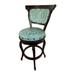 Astoria Grand Tylersburg Swivel 26" Counter Stool Wood/Upholstered/Leather/Genuine Leather in Blue | 40 H x 18 W x 24 D in | Wayfair