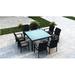 Willa Arlo™ Interiors Thornaby 9 Piece Outdoor Dining Set w/ Sunbrella Cushion Wood/Glass in Brown | 29.5 H x 59 W x 59 D in | Wayfair