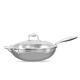 Stainless Steel Frying Pan Saute Pan,Tri-Ply Bonded Fry pan Stir-Fry Pan Saute Pan with Helper Handle and Lid Multipurpose Stainless Steel Wok