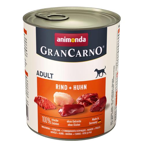 12 x 800 g animonda GranCarno Original Adult Rind & Huhn Hundefutter nass