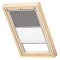 VELUX Original Roof Window Duo Blackout Blind for MK08, Grey, with Grey Guide Rail