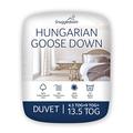 Snuggledown Hungarian Goose Down 13.5 Tog Single Duvet - 4.5 Tog Cool Summer Plus 9 Tog All Seasons 3 in 1 Combination Quilt - Soft Jacquard Cotton Cover, Machine Washable, Size (135cm x 200cm)