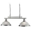 Searchlight 2 Light Crystal Bistro Pendant in Satin Silver Finish Ref. 2682-2SS 80W Silver