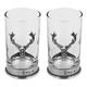 English Pewter Company Set of Stag Head Luxury hiball Spirit Gin Glasses [STAG103]