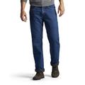 Lee Men's Fleece and Flannel Lined Relaxed Fit Straight Leg Jeans, Dark Wash, 38W x 30L