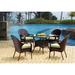 Winston Porter Emilia Glass Bistro Table Wicker/Rattan in Brown | 30 H x 30 W x 30 D in | Outdoor Furniture | Wayfair