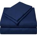 SGI Bedding SGI EGYPTIAN COTTON UK DOUBLE SHEET SET (Fitted Sheet, Flat sheet, Pillowcase) 600 Thread Count Navy Blue Solid 38 Cm Deep Pocket # Exotic Europe Collection