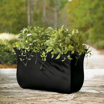 Brighton Rectangular Planter Pots - Black - Grandin Road