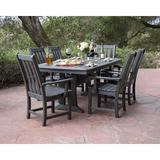 Winston Porter Vineyard 7-Piece Arm Chair Outdoor Dining Set Plastic in Brown | Wayfair C5CB5A6BFCA5460A9B8C205C424CE328