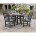 Winston Porter Vineyard 5-Piece Round Outdoor Dining Set w/ Trestle Legs Plastic in Green | 29 H x 48 W x 48 D in | Wayfair