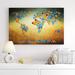 Zoomie Kids 'Butterfly World Map III' Canvas Art Canvas in Blue/Brown/Green | 18 H x 27 W x 1.5 D in | Wayfair ZMIE6206 44031117