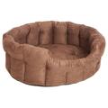 P&L SUPERIOR PET BEDS LTD Premium Oval Drop am Velourslederimitat Softee Bett mit Unterteil aus Schaumstoff Kissen, mittelgroß, Braun