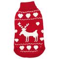 Animate Polo Hals Rentier Weihnachten Jumper, 25,4 cm, Rot