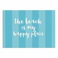 Kess InHouse Kess eigene sc1085adm02 Sylvia Cook Beach ist My Happy Place – Blau Aqua Typografie Hund Tischset, 61 x 38,1 cm