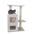 Pawz Road Katze Möbel Jute Kratzbaum Baum Spielstation Curious Cat Cube stabile House Condo mit weichem warmem herausnehmbares Kissen beige 97 x 38 x 87 cm.