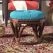 Lark Manor™ Arvina Outdoor Ottoman w/ Cushion Wicker/Rattan in Blue | 14 H x 18 W x 18 D in | Wayfair 34FD2881A60C4D9EB7C2204BF4220AED